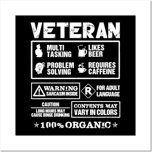 100 Precent Organic Veteran T Shirt, Veteran Shirts, Gifts Ideas For Veteran Day Posters and Art